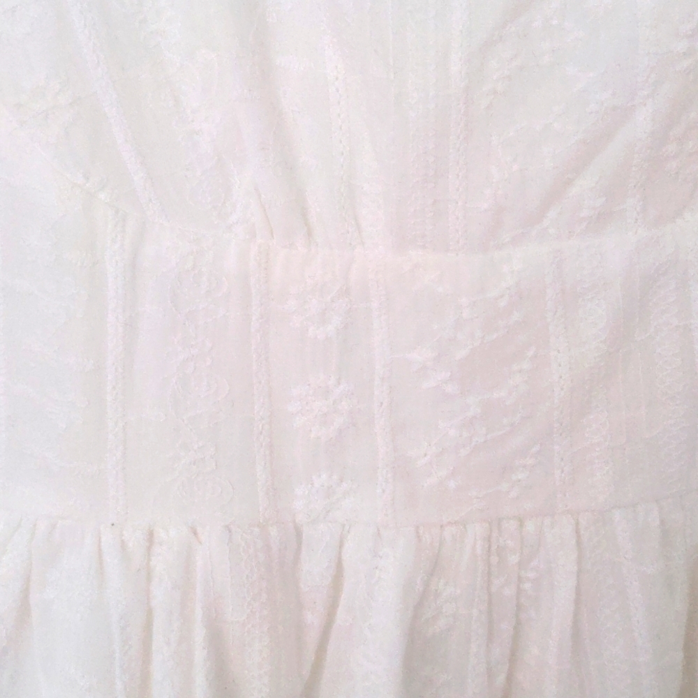 NWT cider 100% cotton white mini dress S - Picture 3 of 6